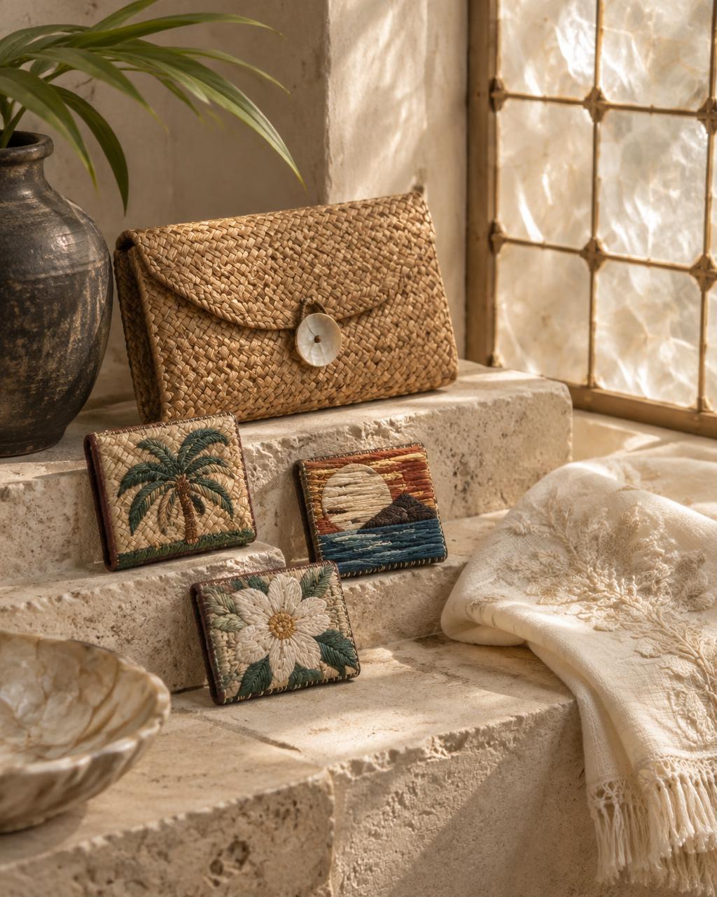 Filipino-inspired wallet magnets and woven gift pieces